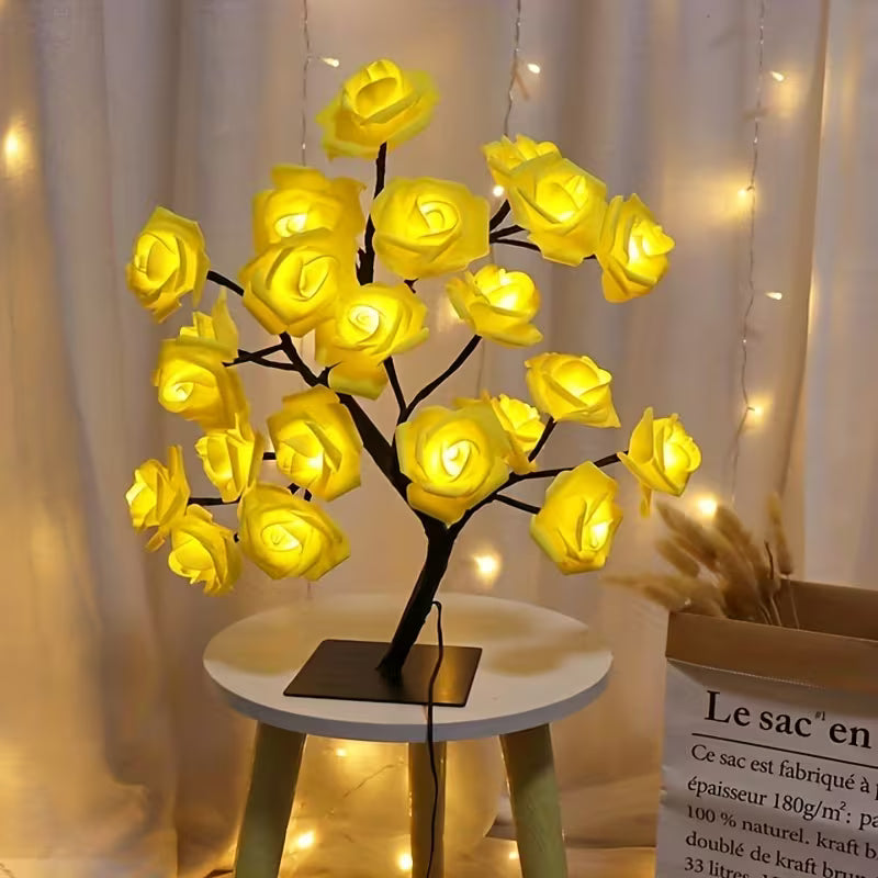 Lampe arbre à fleur - Jaune